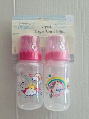 Le Bébé Favorite 11 oz Wide-Neck Bottles, 2pk